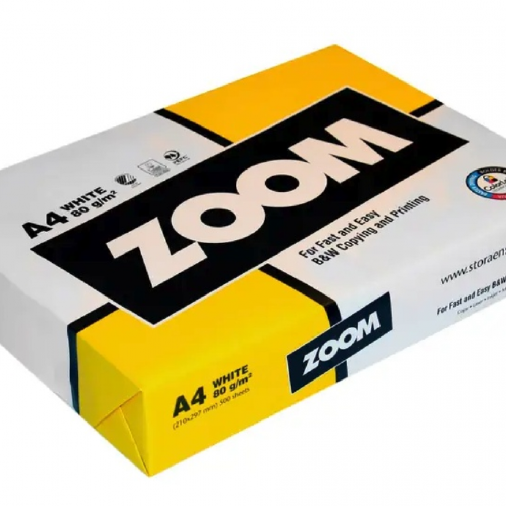 Hârtie pentru imprimantă A4, ZOOM, Clasa C+, 500 file, 80 g/m2