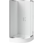 Cabina de dus semirotunda  sticla transparenta Crom 80 x 80 x 185 cm KYP_052K Funkia Deante