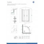 Cabina de dus semirotunda  sticla transparenta Crom 80 x 80 x 185 cm KYP_052K Funkia Deante