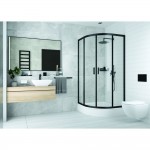Душевая кабина полукруглая прозрачное стекло черный профиль 90 × 90 × 185 мм KYP_N51K Funkia Deante 