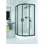 Душевая кабина полукруглая прозрачное стекло черный профиль 90 × 90 × 185 мм KYP_N51K Funkia Deante 