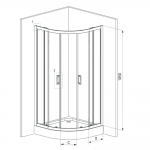 Душевая кабина полукруглая прозрачное стекло черный профиль 90 × 90 × 185 мм KYP_N51K Funkia Deante 