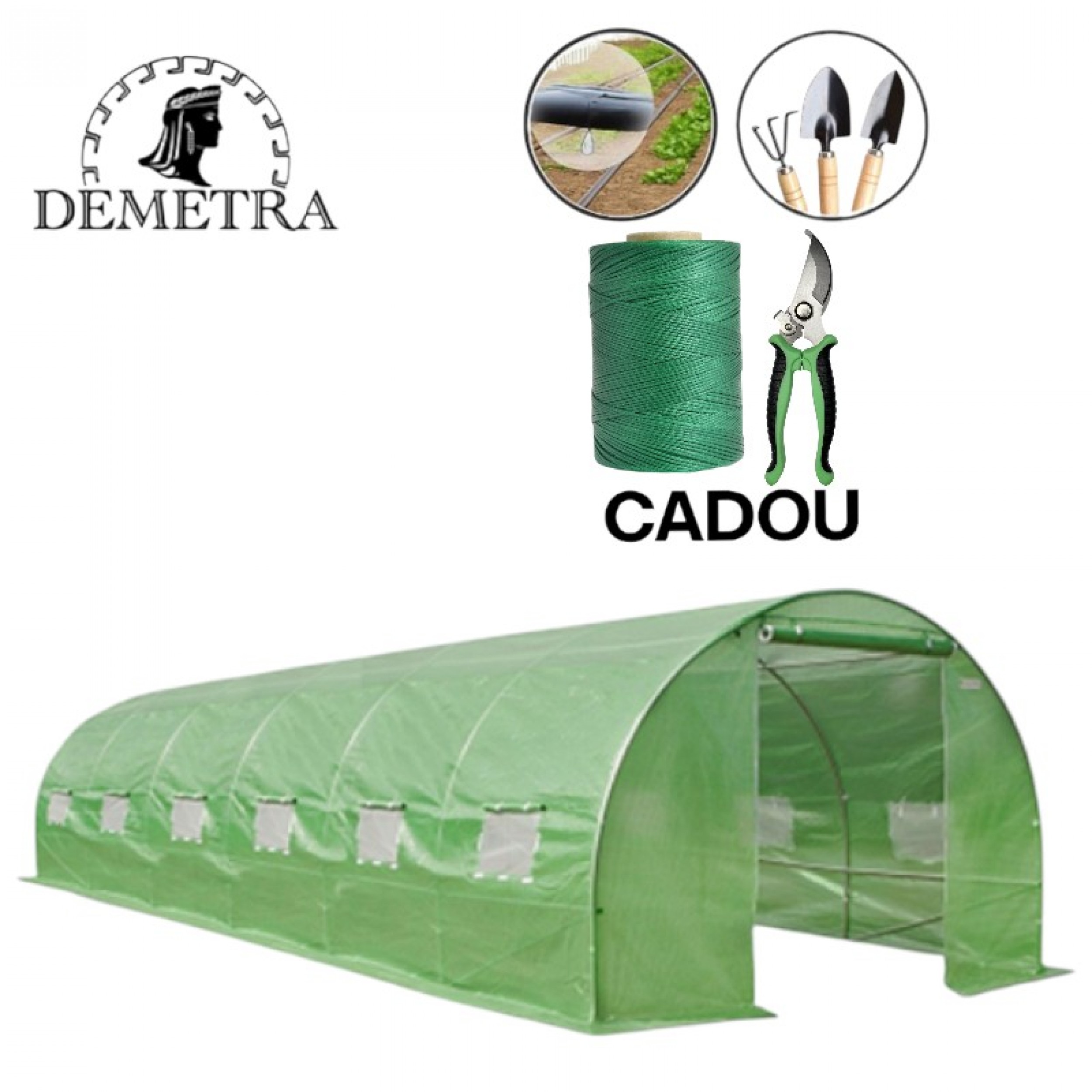 Seră pentru grădină Demetra 10 × 3 × 2 m