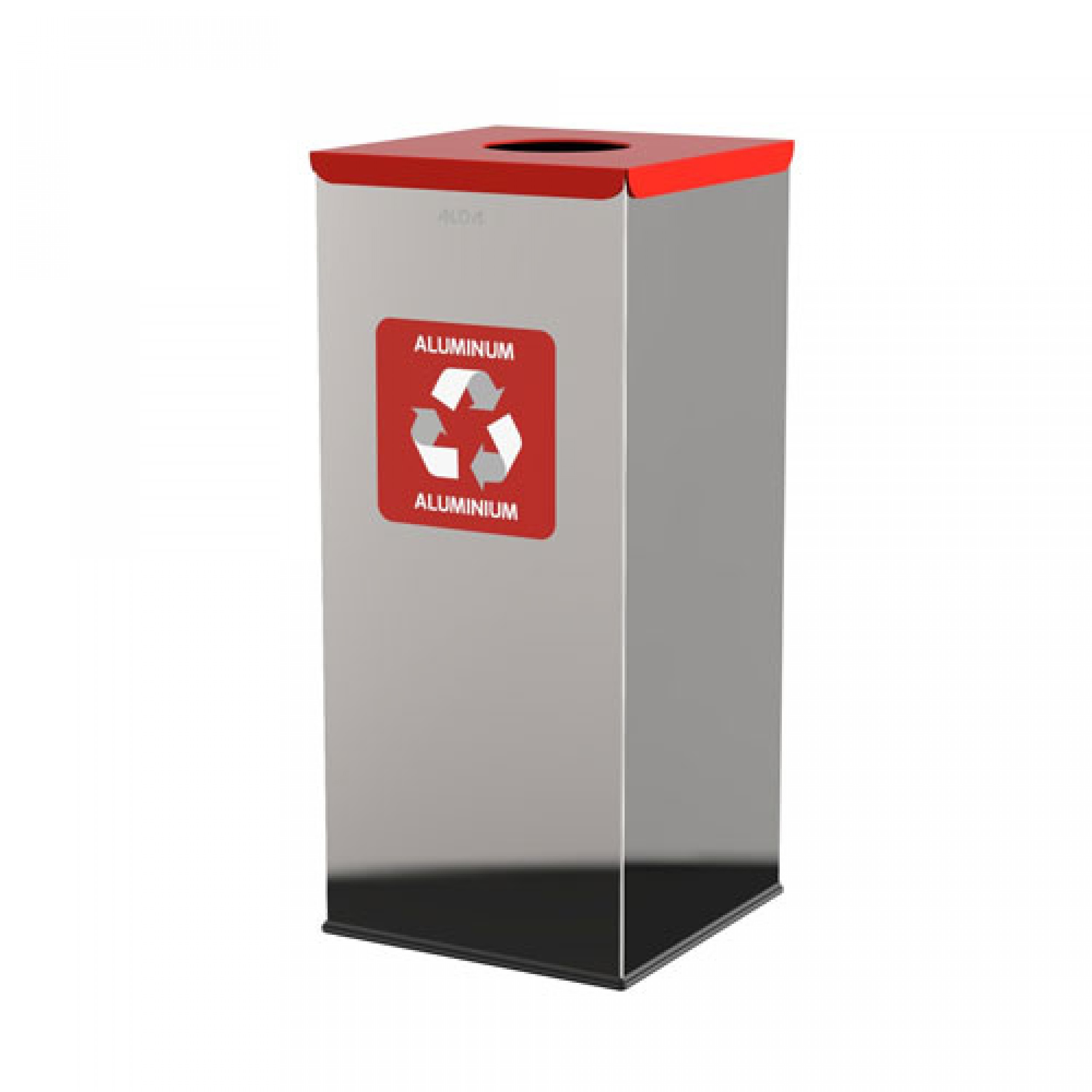 Coș gunoi EKO SQUARE PRESTIGE CPC Roșu 60L, inox lucios
