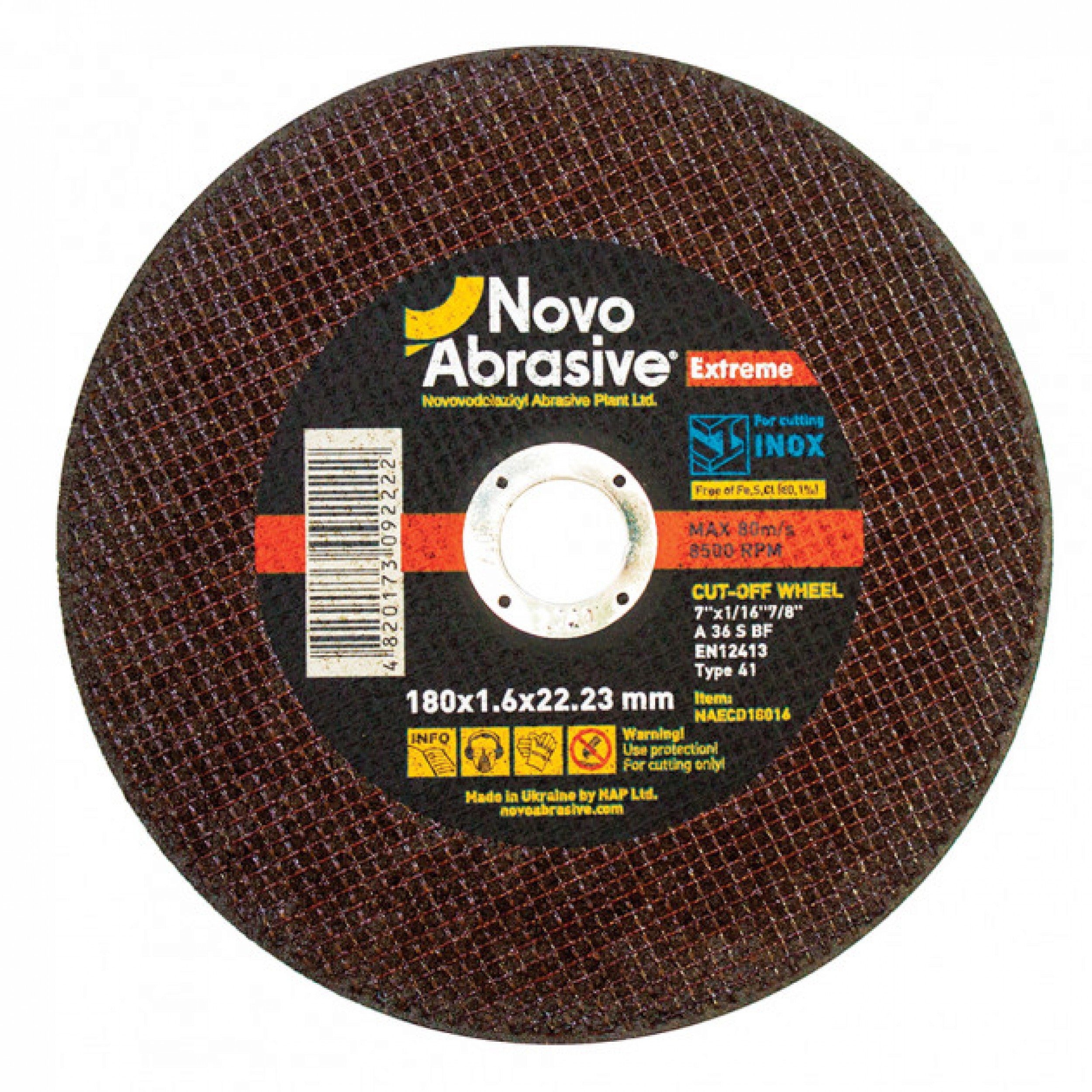 Отрезной диск по металлу Extreme NovoAbrasive 41 14A 180 x 1,6 x 22,25 мм
