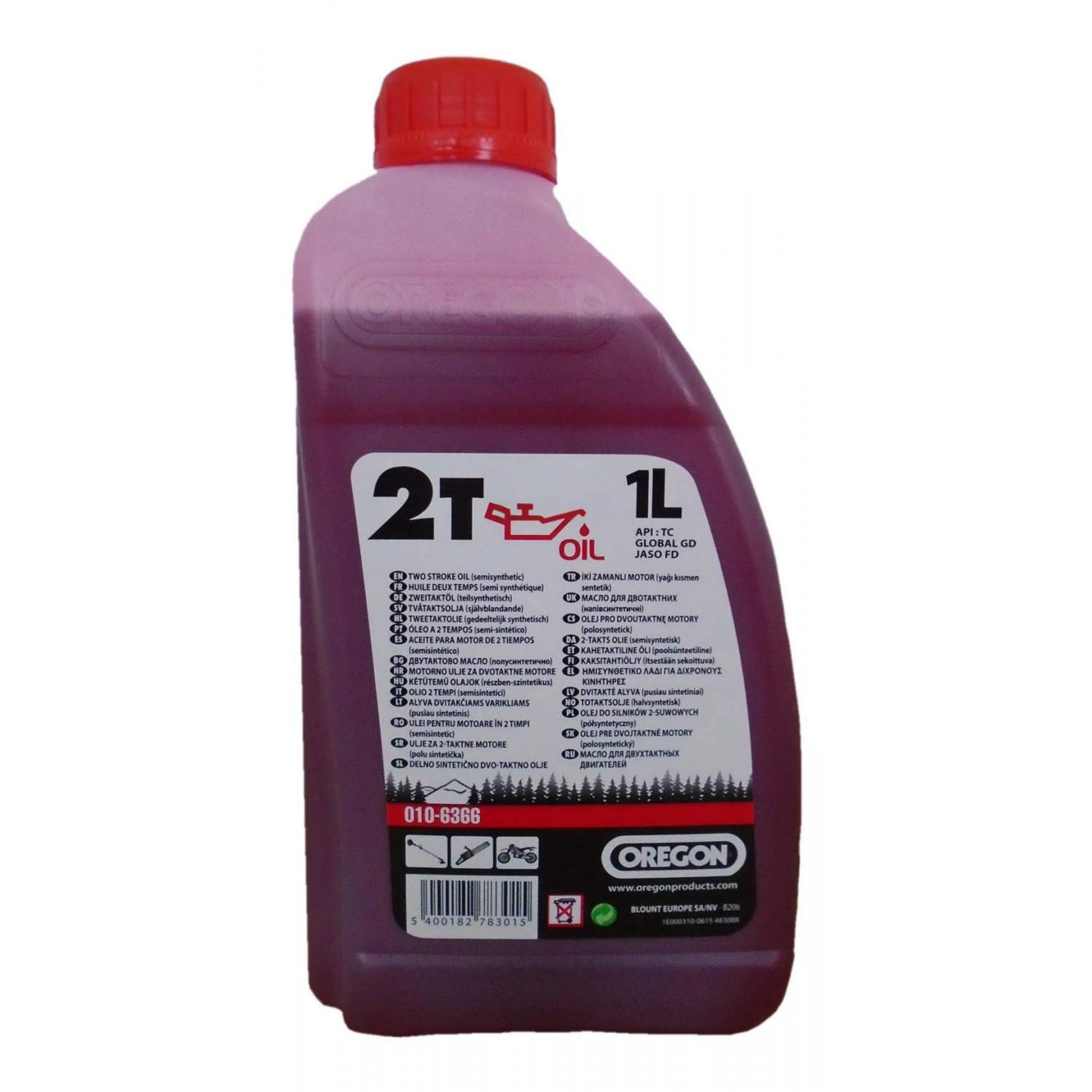 Ulei pentru motor 2T OREGON Culoare Rosie 1l
