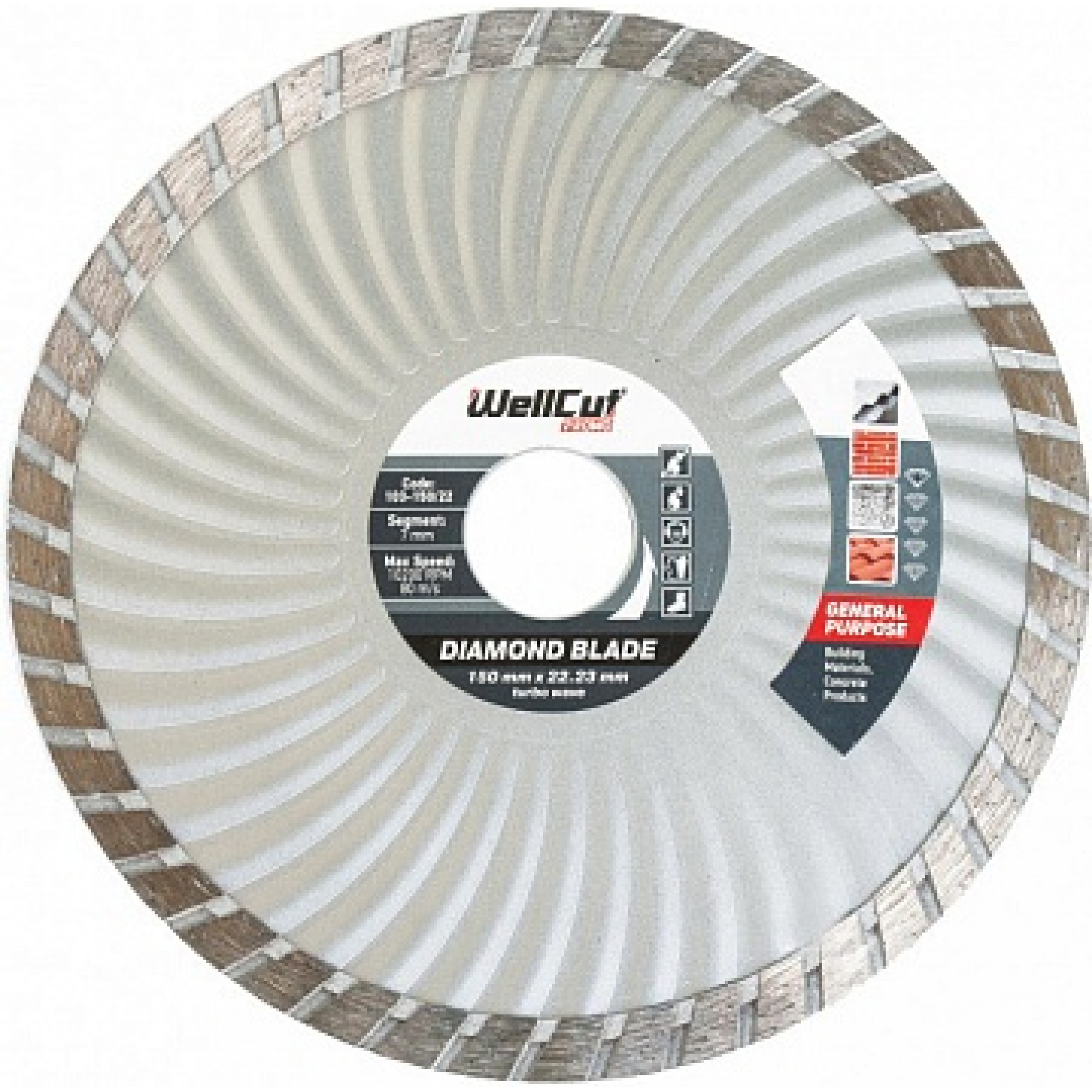 Диск алмазный сегмент Turbo + сегмент Profi Wellcut 300x10x20